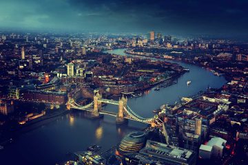 An overhead view of London