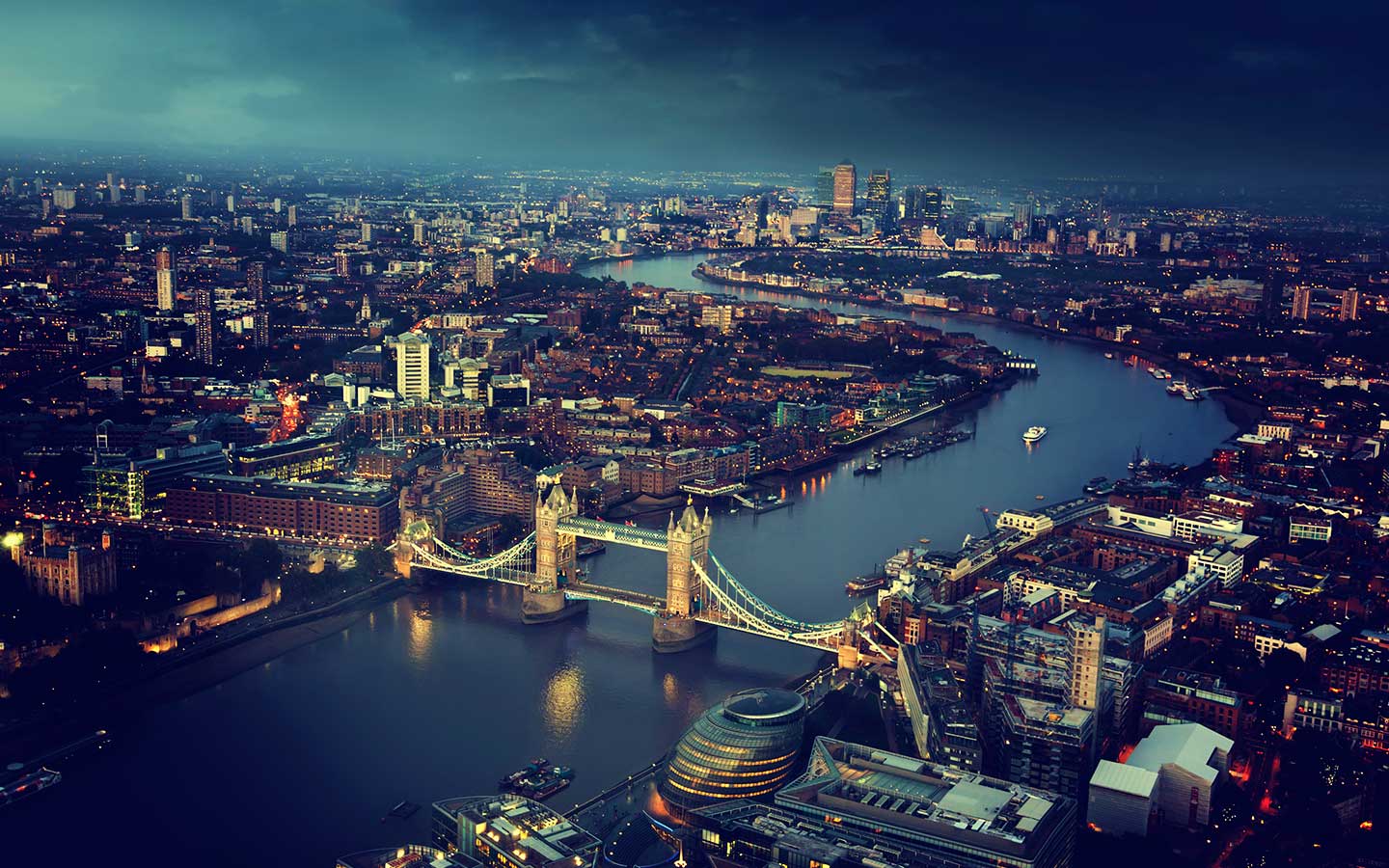 An overhead view of London