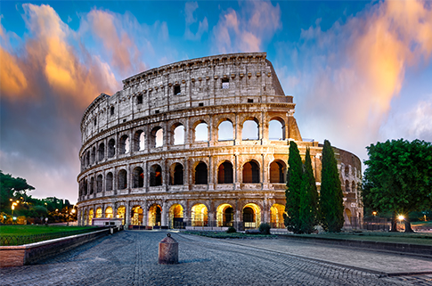 The colosseum in Rome.