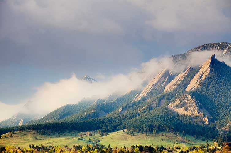 college towns boulder mountain views