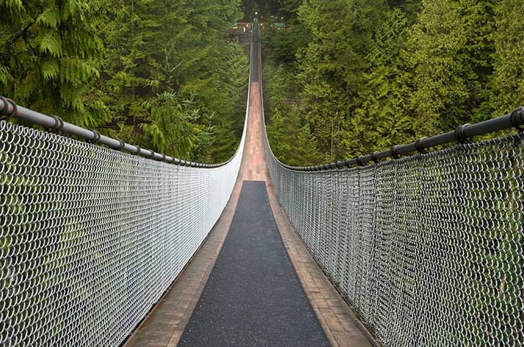 Suspension bridge in Vancouver, Canada.