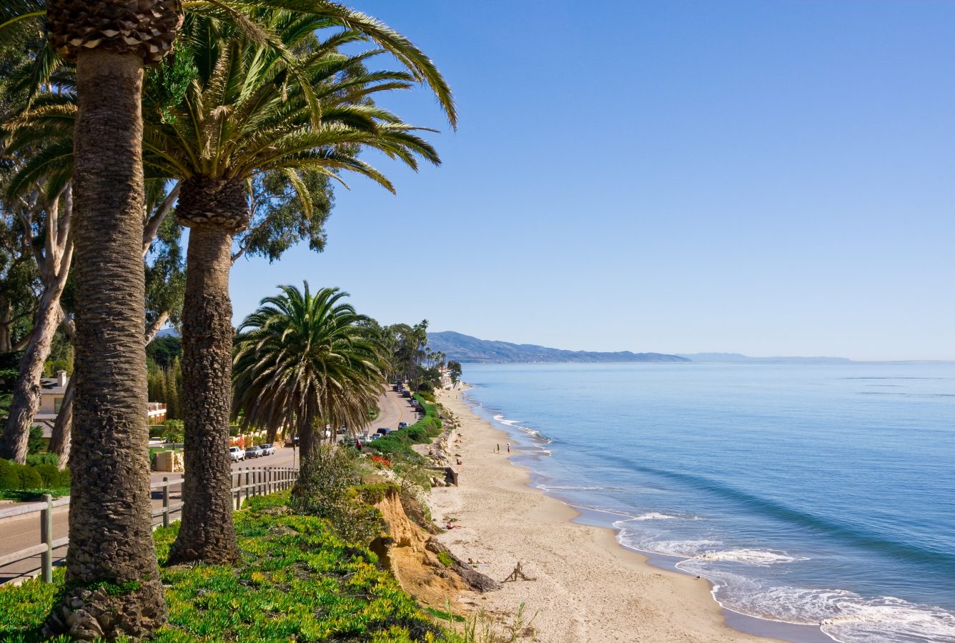 Butterfly beach along Channel Drive in Santa Barbara, California.