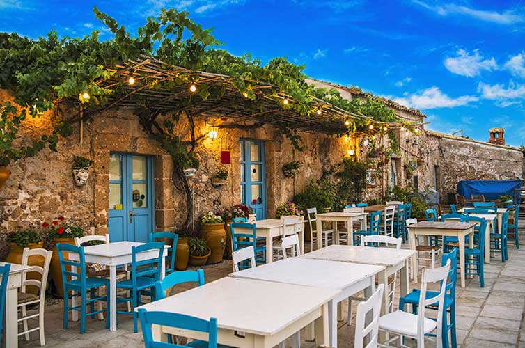 A little restaurant of Sicily, Italy