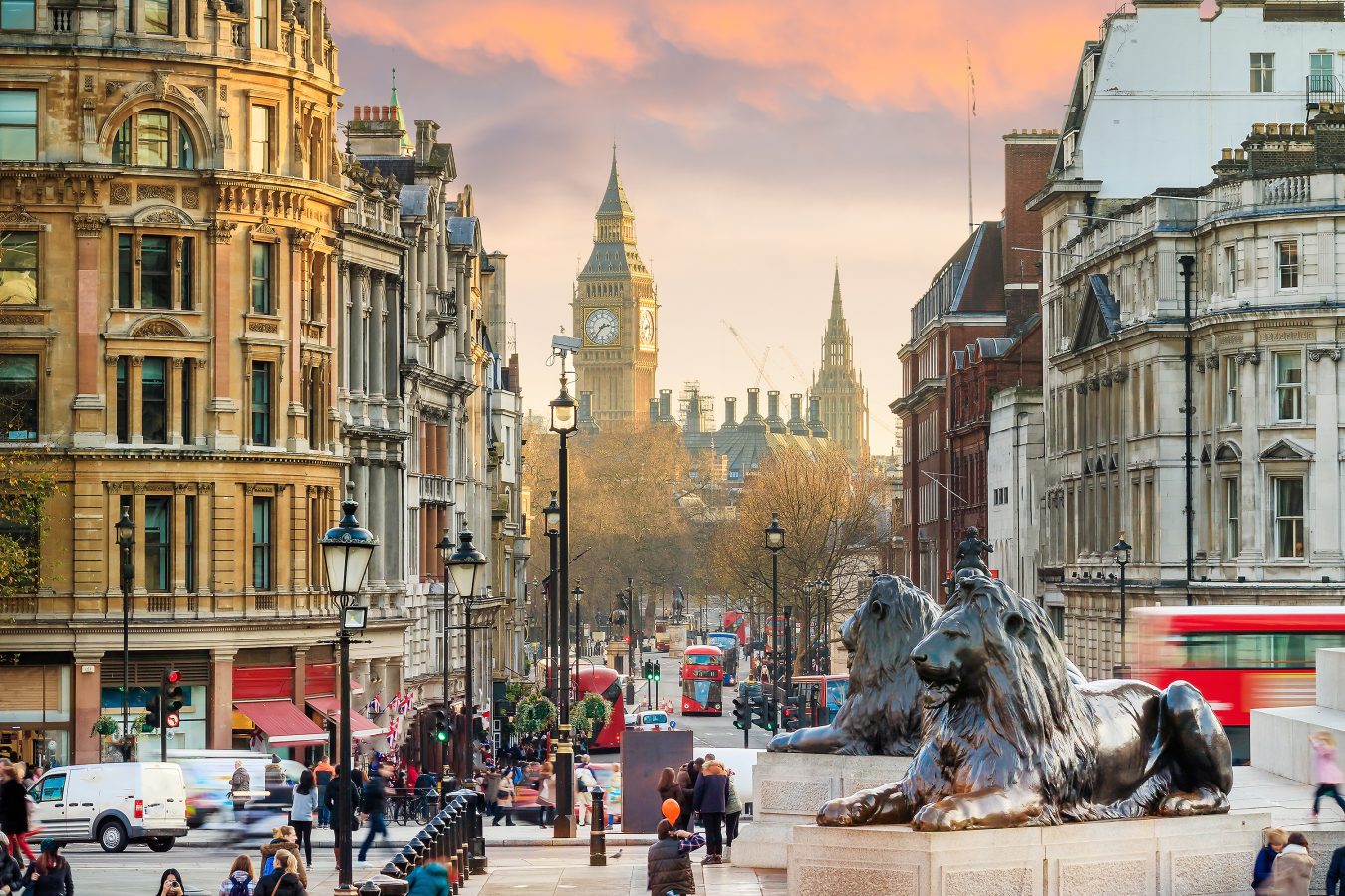 Trafalgar Square in central London.