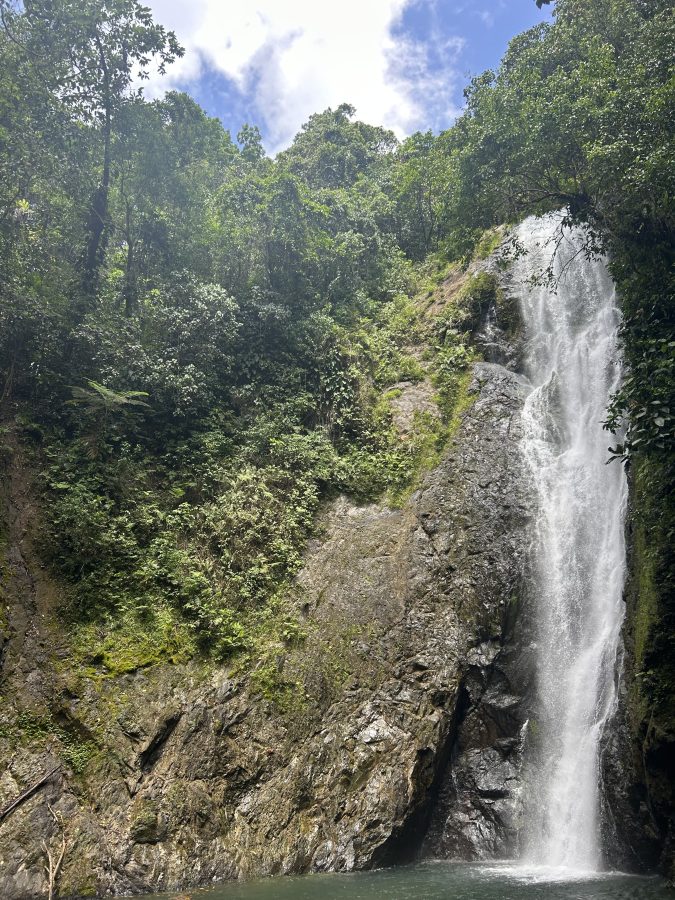 The waterfall that we were able to swim underneath.