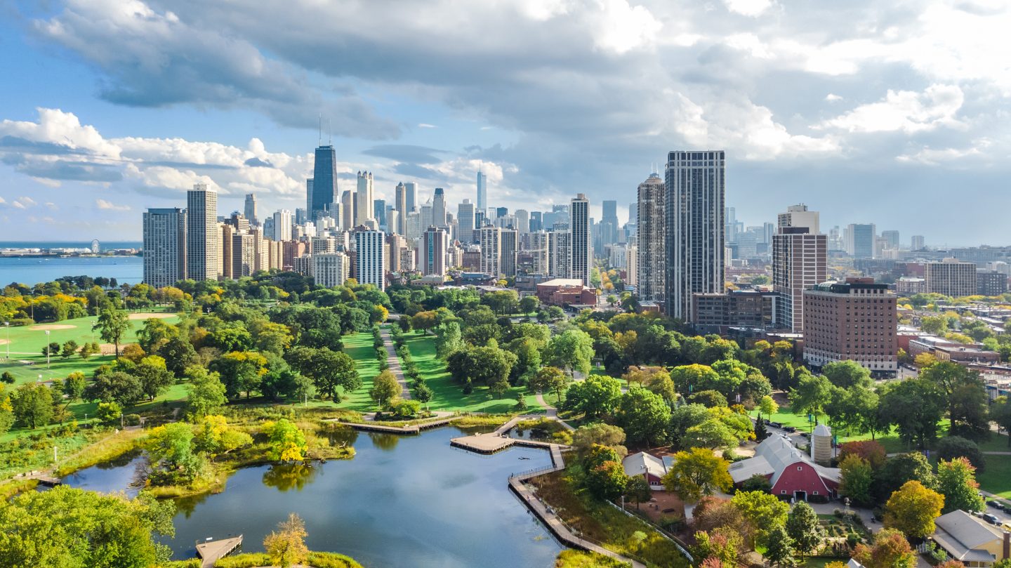 Chicago's Lincoln Park near the start point for road trips along Route 66 going east to west.