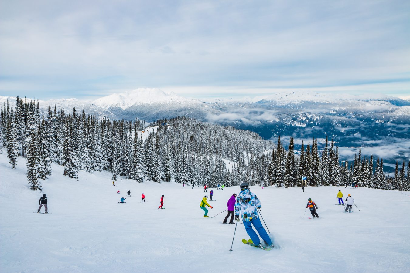 People skiing in Whistler, Canada.