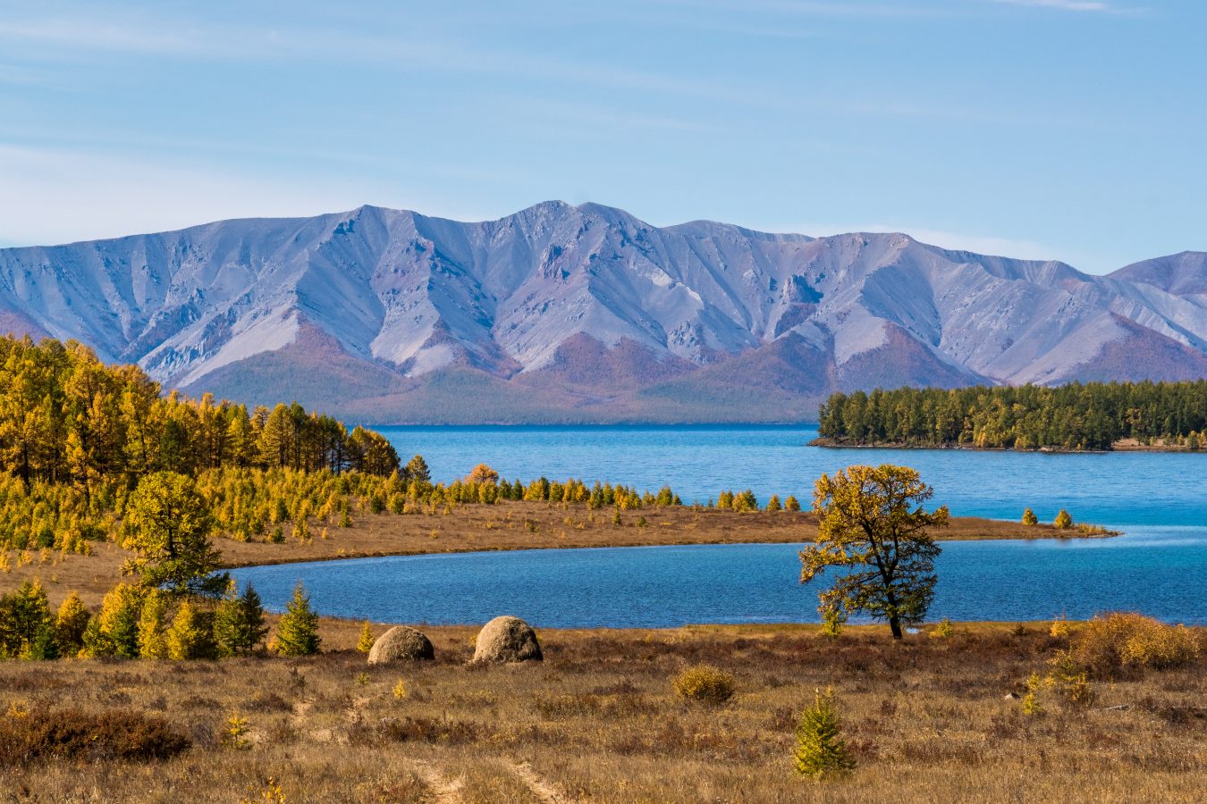 Beautiful bay on the lake Hovsgol near Ulaanbaatar, Mongolia.