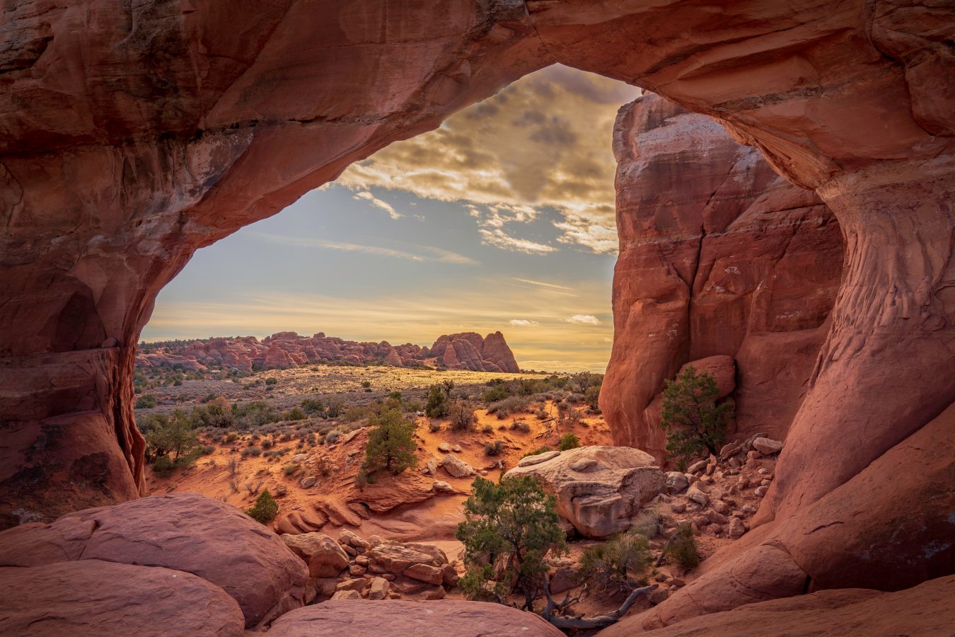 Broken Arch in Arches National Park, Moab, Utah - great destination for fall road trips in the US