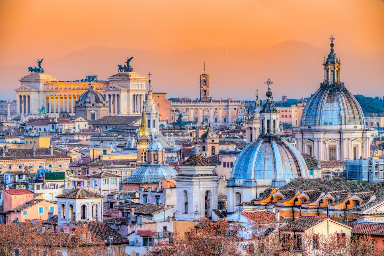 Sunset over Rome, one of the must-see destinations in Italy.