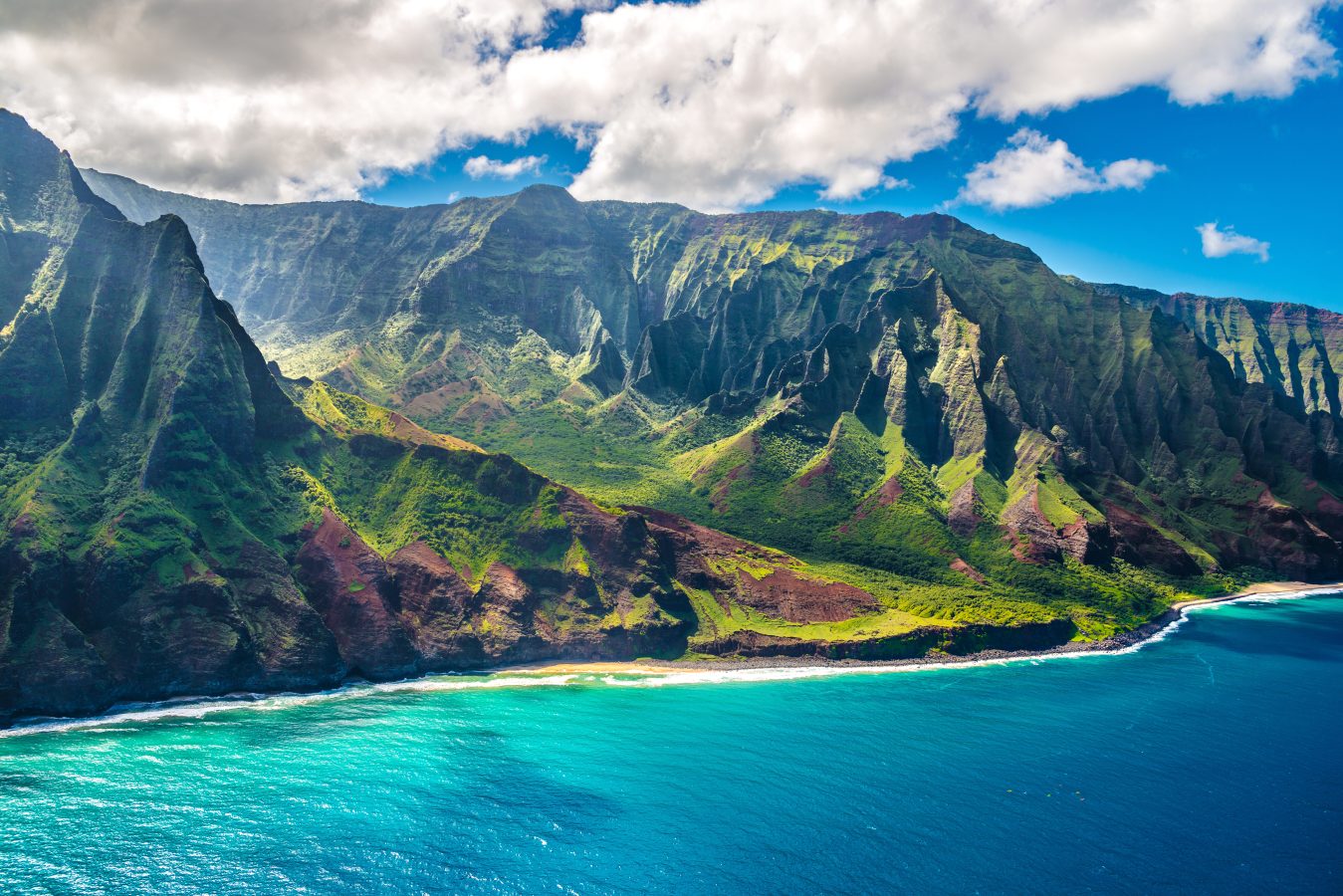 View on Na Pali Coast on Kauai island on Hawaii