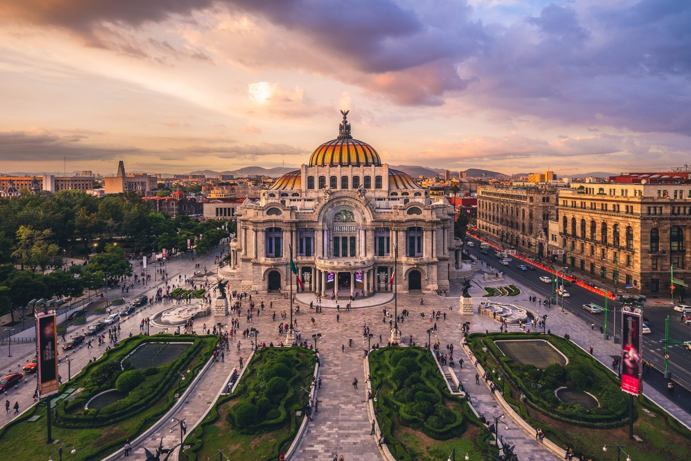 Palacio de Bellas Artes, Palace of Fine Arts, in Mexico City, Mexico.